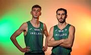 5 December 2023; Athletes Cormac Dalton, left, and Kevin Mulcaire pictured at the Crowne Plaza Hotel in Santry, Dublin, ahead of the 2023 European Cross Country Championships at which take place in Brussels on Sunday December 10th 2023. Full Irish team selections available at AthleticsIreland.ie. Photo by Sam Barnes/Sportsfile