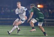2 December 2023; Ciarán Frawley of Leinster in action against Sean Jansen of Connacht during the United Rugby Championship match between Connacht and Leinster at The Sportsground in Galway. Photo by Sam Barnes/Sportsfile