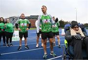 5 December 2023; Kevin Sinfield with Charlie Bird before the 'Extra Mile' of Kevin's fifth ultra marathon in Dublin today, as part of his epic 7 in 7 in 7 challenge to raise awareness and funds to support those impacted by motor neurone disease (MND). Sinfield arrived in Dublin late on Monday having already completed marathons in Leeds, Cardiff, Birmingham and Edinburgh since Friday. He will continue on to Brighton tomorrow and finally complete his last ultramarathon in London on Thursday 7th December. Charlie Bird joined England Rugby League legend Sinfield OBE at a stage called the Extra Mile at UCD and onwards to the finish at the Aviva, where he was supported by several Irish rugby stars including Gordon Darcy, Keith Earls and Ian Madigan. Covering a distance of almost 44KM, Sinfield set off from Croke Park at 12 noon with his route taking him through parts of Phibsborough, Ashtown, the Phoenix Park, Inchicore, Crumlin, Rathgar, UCD and he finished along with Charlie at the Aviva Stadium just before 4pm. A year ago, Sinfield and his team completed his third challenge when they ran from Edinburgh to Manchester, covering over 40 miles a day for seven days. This is the first time the England Rugby Union defensive coach has travelled to Ireland for one of his ultra marathons. Since 2020, Sinfield and his team have raised over £8 million (almost €9.2M) with three endurance events that have captured the public’s imagination having been inspired by Sinfield’s former Leeds Rhinos team mate Rob Burrow MBE. So far, this year’s 7 in 7 in 7 has raised over £340,000 (€400,000). You can donate at https://donate.giveasyoulive.com/fundraising/kevin-sinfield. Photo by David Fitzgerald/Sportsfile