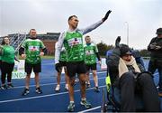 5 December 2023; Kevin Sinfield with Charlie Bird before the 'Extra Mile' of Kevin's fifth ultra marathon in Dublin today, as part of his epic 7 in 7 in 7 challenge to raise awareness and funds to support those impacted by motor neurone disease (MND). Sinfield arrived in Dublin late on Monday having already completed marathons in Leeds, Cardiff, Birmingham and Edinburgh since Friday. He will continue on to Brighton tomorrow and finally complete his last ultramarathon in London on Thursday 7th December. Charlie Bird joined England Rugby League legend Sinfield OBE at a stage called the Extra Mile at UCD and onwards to the finish at the Aviva, where he was supported by several Irish rugby stars including Gordon Darcy, Keith Earls and Ian Madigan. Covering a distance of almost 44KM, Sinfield set off from Croke Park at 12 noon with his route taking him through parts of Phibsborough, Ashtown, the Phoenix Park, Inchicore, Crumlin, Rathgar, UCD and he finished along with Charlie at the Aviva Stadium just before 4pm. A year ago, Sinfield and his team completed his third challenge when they ran from Edinburgh to Manchester, covering over 40 miles a day for seven days. This is the first time the England Rugby Union defensive coach has travelled to Ireland for one of his ultra marathons. Since 2020, Sinfield and his team have raised over £8 million (almost €9.2M) with three endurance events that have captured the public’s imagination having been inspired by Sinfield’s former Leeds Rhinos team mate Rob Burrow MBE. So far, this year’s 7 in 7 in 7 has raised over £340,000 (€400,000). You can donate at https://donate.giveasyoulive.com/fundraising/kevin-sinfield. Photo by David Fitzgerald/Sportsfile