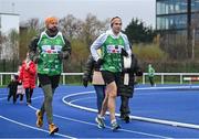 5 December 2023; Kevin Sinfield and Chris Stephenson, left, during his fifth ultra marathon in Dublin today, as part of his epic 7 in 7 in 7 challenge to raise awareness and funds to support those impacted by motor neurone disease (MND). Sinfield arrived in Dublin late on Monday having already completed marathons in Leeds, Cardiff, Birmingham and Edinburgh since Friday. He will continue on to Brighton tomorrow and finally complete his last ultramarathon in London on Thursday 7th December. Charlie Bird joined England Rugby League legend Sinfield OBE at a stage called the Extra Mile at UCD and onwards to the finish at the Aviva, where he was supported by several Irish rugby stars including Gordon Darcy, Keith Earls and Ian Madigan. Covering a distance of almost 44KM, Sinfield set off from Croke Park at 12 noon with his route taking him through parts of Phibsborough, Ashtown, the Phoenix Park, Inchicore, Crumlin, Rathgar, UCD and he finished along with Charlie at the Aviva Stadium just before 4pm. A year ago, Sinfield and his team completed his third challenge when they ran from Edinburgh to Manchester, covering over 40 miles a day for seven days. This is the first time the England Rugby Union defensive coach has travelled to Ireland for one of his ultra marathons. Since 2020, Sinfield and his team have raised over £8 million (almost €9.2M) with three endurance events that have captured the public’s imagination having been inspired by Sinfield’s former Leeds Rhinos team mate Rob Burrow MBE. So far, this year’s 7 in 7 in 7 has raised over £340,000 (€400,000). You can donate at https://donate.giveasyoulive.com/fundraising/kevin-sinfield. Photo by David Fitzgerald/Sportsfile