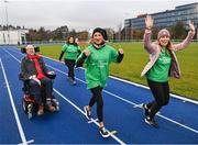 5 December 2023; Participants during the 'Extra Mile' of Kevin Sinfield's fifth ultra marathon in Dublin today, as part of his epic 7 in 7 in 7 challenge to raise awareness and funds to support those impacted by motor neurone disease (MND). Sinfield arrived in Dublin late on Monday having already completed marathons in Leeds, Cardiff, Birmingham and Edinburgh since Friday. He will continue on to Brighton tomorrow and finally complete his last ultramarathon in London on Thursday 7th December. Charlie Bird joined England Rugby League legend Sinfield OBE at a stage called the Extra Mile at UCD and onwards to the finish at the Aviva, where he was supported by several Irish rugby stars including Gordon Darcy, Keith Earls and Ian Madigan. Covering a distance of almost 44KM, Sinfield set off from Croke Park at 12 noon with his route taking him through parts of Phibsborough, Ashtown, the Phoenix Park, Inchicore, Crumlin, Rathgar, UCD and he finished along with Charlie at the Aviva Stadium just before 4pm. A year ago, Sinfield and his team completed his third challenge when they ran from Edinburgh to Manchester, covering over 40 miles a day for seven days. This is the first time the England Rugby Union defensive coach has travelled to Ireland for one of his ultra marathons. Since 2020, Sinfield and his team have raised over £8 million (almost €9.2M) with three endurance events that have captured the public’s imagination having been inspired by Sinfield’s former Leeds Rhinos team mate Rob Burrow MBE. So far, this year’s 7 in 7 in 7 has raised over £340,000 (€400,000). You can donate at https://donate.giveasyoulive.com/fundraising/kevin-sinfield. Photo by David Fitzgerald/Sportsfile