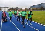 5 December 2023; Participants during the 'Extra Mile' of Kevin Sinfield's fifth ultra marathon in Dublin today, as part of his epic 7 in 7 in 7 challenge to raise awareness and funds to support those impacted by motor neurone disease (MND). Sinfield arrived in Dublin late on Monday having already completed marathons in Leeds, Cardiff, Birmingham and Edinburgh since Friday. He will continue on to Brighton tomorrow and finally complete his last ultramarathon in London on Thursday 7th December. Charlie Bird joined England Rugby League legend Sinfield OBE at a stage called the Extra Mile at UCD and onwards to the finish at the Aviva, where he was supported by several Irish rugby stars including Gordon Darcy, Keith Earls and Ian Madigan. Covering a distance of almost 44KM, Sinfield set off from Croke Park at 12 noon with his route taking him through parts of Phibsborough, Ashtown, the Phoenix Park, Inchicore, Crumlin, Rathgar, UCD and he finished along with Charlie at the Aviva Stadium just before 4pm. A year ago, Sinfield and his team completed his third challenge when they ran from Edinburgh to Manchester, covering over 40 miles a day for seven days. This is the first time the England Rugby Union defensive coach has travelled to Ireland for one of his ultra marathons. Since 2020, Sinfield and his team have raised over £8 million (almost €9.2M) with three endurance events that have captured the public’s imagination having been inspired by Sinfield’s former Leeds Rhinos team mate Rob Burrow MBE. So far, this year’s 7 in 7 in 7 has raised over £340,000 (€400,000). You can donate at https://donate.giveasyoulive.com/fundraising/kevin-sinfield. Photo by David Fitzgerald/Sportsfile