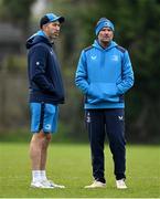 5 December 2023; Backs coach Andrew Goodman, left, and senior coach Jacques Nienaber during a Leinster Rugby squad training session at UCD in Dublin. Photo by Brendan Moran/Sportsfile