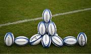 5 December 2023; A general view of Investec Champions Cup matchballs during a Leinster Rugby squad training session at UCD in Dublin. Photo by Brendan Moran/Sportsfile