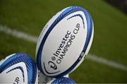 5 December 2023; A general view of Investec Champions Cup matchballs during a Leinster Rugby squad training session at UCD in Dublin. Photo by Brendan Moran/Sportsfile