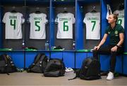 5 December 2023; Ruesha Littlejohn of Republic of Ireland in the dressing room before the UEFA Women's Nations League B match between Northern Ireland and Republic of Ireland at the National Football Stadium at Windsor Park in Belfast. Photo by Stephen McCarthy/Sportsfile