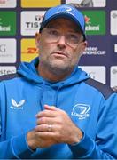 5 December 2023; Senior coach Jacques Nienaber during a Leinster Rugby media conference at UCD in Dublin. Photo by Brendan Moran/Sportsfile