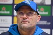 5 December 2023; Senior coach Jacques Nienaber during a Leinster Rugby media conference at UCD in Dublin. Photo by Brendan Moran/Sportsfile