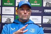 5 December 2023; Senior coach Jacques Nienaber during a Leinster Rugby media conference at UCD in Dublin. Photo by Brendan Moran/Sportsfile