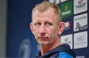 5 December 2023; Head coach Leo Cullen during a Leinster Rugby media conference at UCD in Dublin. Photo by Brendan Moran/Sportsfile