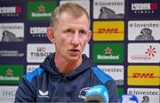 5 December 2023; Head coach Leo Cullen during a Leinster Rugby media conference at UCD in Dublin. Photo by Brendan Moran/Sportsfile