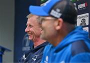 5 December 2023; Head coach Leo Cullen, left, and senior coach Jacques Nienaber during a Leinster Rugby media conference at UCD in Dublin. Photo by Brendan Moran/Sportsfile