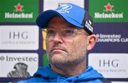 5 December 2023; Senior coach Jacques Nienaber during a Leinster Rugby media conference at UCD in Dublin. Photo by Brendan Moran/Sportsfile