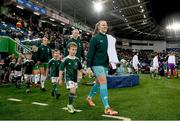 5 December 2023; Republic of Ireland goalkeeper Courtney Brosnan before the UEFA Women's Nations League B match between Northern Ireland and Republic of Ireland at the National Football Stadium at Windsor Park in Belfast. Photo by Stephen McCarthy/Sportsfile