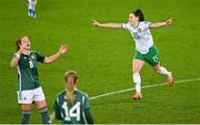 5 December 2023; Lucy Quinn of Republic of Ireland celebrates after scoring her side's first goal during the UEFA Women's Nations League B match between Northern Ireland and Republic of Ireland at the National Football Stadium at Windsor Park in Belfast. Photo by Ramsey Cardy/Sportsfile