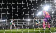 5 December 2023; Heather Payne of Republic of Ireland scores her side's second goal before the UEFA Women's Nations League B match between Northern Ireland and Republic of Ireland at the National Football Stadium at Windsor Park in Belfast. Photo by Stephen McCarthy/Sportsfile