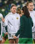 5 December 2023; Rebecca Holloway of Northern Ireland before the UEFA Women's Nations League B match between Northern Ireland and Republic of Ireland at the National Football Stadium at Windsor Park in Belfast. Photo by Stephen McCarthy/Sportsfile