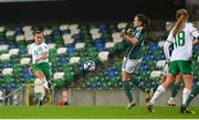 5 December 2023; Katie McCabe of Republic of Ireland scores her side's fourth goal during the UEFA Women's Nations League B match between Northern Ireland and Republic of Ireland at the National Football Stadium at Windsor Park in Belfast. Photo by Stephen McCarthy/Sportsfile