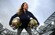 7 December 2023; Phoebe Schecter poses for a portrait as she joins the Aer Lingus College Football Classic as an official Ambassador ahead of the 2024 clash between Georgia Tech and Florida State University in the Aviva Stadium on August 24th 2024. Photo by David Fitzgerald/Sportsfile