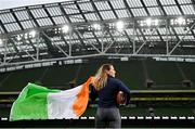 7 December 2023; Phoebe Schecter poses for a portrait as she joins the Aer Lingus College Football Classic as an official Ambassador ahead of the 2024 clash between Georgia Tech and Florida State University in the Aviva Stadium on August 24th 2024. Photo by David Fitzgerald/Sportsfile