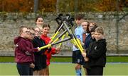 6 December 2023; Leinster Hockey underage players at the recent launch of Leinster Hockey’s new three-year strategy plan at Three Rock Rovers Hockey Club in Rathfarnham, Dublin. The strategy plan which aims to increase participation numbers amongst men and boys as well as continuing the rise in female participation, to get more people involved in the game at both schools and club level, and to improve facilities and the use of existing facilities across the province. Photo by Seb Daly/Sportsfile