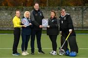 6 November 2023; Pictured are, from left, Alison Keogh, International Hockey Umpire, Fiona Walshe, LHA Director, Development, Adrian Henchy, Mayor of Fingal and Development Officer and Men’s Match Secretary at Portrane Hockey Club, Anita Patterson, Portrane Hockey Club Secretary, and Leinster Hockey club member at the recent launch of Leinster Hockey’s new three-year strategy plan at at Three Rock Rovers Hockey Club in Rathfarnham, Dublin. The strategy plan which aims to increase participation numbers amongst men and boys as well as continuing the rise in female participation, to get more people involved in the game at both schools and club level, and to improve facilities and the use of existing facilities across the province. Photo by Seb Daly/Sportsfile