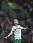 5 December 2023; Lily Agg of Republic of Ireland during the UEFA Women's Nations League B match between Northern Ireland and Republic of Ireland at the National Football Stadium at Windsor Park in Belfast. Photo by Ramsey Cardy/Sportsfile