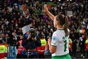 5 December 2023; Katie McCabe of Republic of Ireland after the UEFA Women's Nations League B match between Northern Ireland and Republic of Ireland at the National Football Stadium at Windsor Park in Belfast. Photo by Stephen McCarthy/Sportsfile