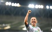 5 December 2023; Katie McCabe of Republic of Ireland celebrates after the UEFA Women's Nations League B match between Northern Ireland and Republic of Ireland at the National Football Stadium at Windsor Park in Belfast. Photo by Ramsey Cardy/Sportsfile