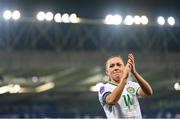 5 December 2023; Katie McCabe of Republic of Ireland celebrates after the UEFA Women's Nations League B match between Northern Ireland and Republic of Ireland at the National Football Stadium at Windsor Park in Belfast. Photo by Ramsey Cardy/Sportsfile