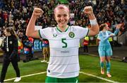 5 December 2023; Caitlin Hayes of Republic of Ireland celebrates after the UEFA Women's Nations League B match between Northern Ireland and Republic of Ireland at the National Football Stadium at Windsor Park in Belfast. Photo by Stephen McCarthy/Sportsfile