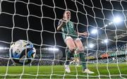 5 December 2023; Rebecca Holloway of Northern Ireland recats after her side concede their third goal, scored by Kyra Carusa of Republic of Ireland, not pictured, during the UEFA Women's Nations League B match between Northern Ireland and Republic of Ireland at the National Football Stadium at Windsor Park in Belfast. Photo by Stephen McCarthy/Sportsfile