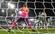 5 December 2023; Caitlin Hayes of Republic of Ireland scores her side's sixth goal during the UEFA Women's Nations League B match between Northern Ireland and Republic of Ireland at the National Football Stadium at Windsor Park in Belfast. Photo by Stephen McCarthy/Sportsfile