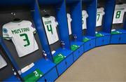 5 December 2023; A general view of the Republic of Ireland dressing room before the UEFA Women's Nations League B match between Northern Ireland and Republic of Ireland at the National Football Stadium at Windsor Park in Belfast. Photo by Stephen McCarthy/Sportsfile