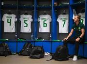 5 December 2023; Ruesha Littlejohn of Republic of Ireland before the UEFA Women's Nations League B match between Northern Ireland and Republic of Ireland at the National Football Stadium at Windsor Park in Belfast. Photo by Stephen McCarthy/Sportsfile