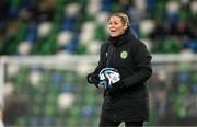 5 December 2023; Republic of Ireland interim assistant coach Emma Byrne before the UEFA Women's Nations League B match between Northern Ireland and Republic of Ireland at the National Football Stadium at Windsor Park in Belfast. Photo by Stephen McCarthy/Sportsfile