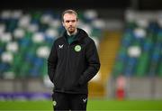 5 December 2023; Republic of Ireland performance analyst Andy Holt before the UEFA Women's Nations League B match between Northern Ireland and Republic of Ireland at the National Football Stadium at Windsor Park in Belfast. Photo by Stephen McCarthy/Sportsfile