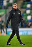 5 December 2023; Republic of Ireland interim assistant coach Emma Byrne before the UEFA Women's Nations League B match between Northern Ireland and Republic of Ireland at the National Football Stadium at Windsor Park in Belfast. Photo by Stephen McCarthy/Sportsfile