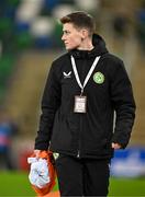 5 December 2023; Republic of Ireland equipment officer Jess Turner before the UEFA Women's Nations League B match between Northern Ireland and Republic of Ireland at the National Football Stadium at Windsor Park in Belfast. Photo by Stephen McCarthy/Sportsfile