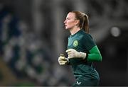 5 December 2023; Republic of Ireland goalkeeper Courtney Brosnan before the UEFA Women's Nations League B match between Northern Ireland and Republic of Ireland at the National Football Stadium at Windsor Park in Belfast. Photo by Stephen McCarthy/Sportsfile