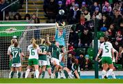 5 December 2023; Republic of Ireland goalkeeper Courtney Brosnan during the UEFA Women's Nations League B match between Northern Ireland and Republic of Ireland at the National Football Stadium at Windsor Park in Belfast. Photo by Stephen McCarthy/Sportsfile