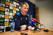 8 December 2023; Head coach Leo Cullen during a Leinster Rugby media conference at UCD in Dublin. Photo by Harry Murphy/Sportsfile