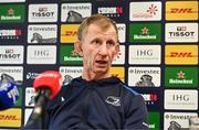 8 December 2023; Head coach Leo Cullen during a Leinster Rugby media conference at UCD in Dublin. Photo by Harry Murphy/Sportsfile