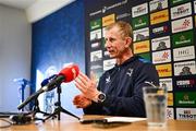8 December 2023; Head coach Leo Cullen during a Leinster Rugby media conference at UCD in Dublin. Photo by Harry Murphy/Sportsfile