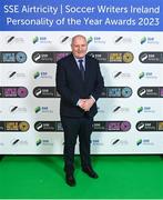 8 December 2023; FAI President Gerry McAnaney on arrival for the SSE Airtricity / Soccer Writers Ireland Awards 2023 at the Dublin Royal Convention Centre in Dublin. Photo by Stephen McCarthy/Sportsfile