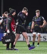 8 December 2023; Mack Hansen of Connacht leaves the pitch to receive medical attention during the Investec Champions Cup Pool 1 Round 1 match between Connacht and Bordeaux-Begles at The Sportsground in Galway. Photo by Seb Daly/Sportsfile