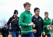 9 December 2023; Ireland athletes including Nick Griggs, centre left, and Jonas Stafford, centre right, during a course inspection and training session ahead of the SPAR European Cross Country Championships at Laeken Park in Brussels, Belgium. Photo by Sam Barnes/Sportsfile
