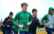 9 December 2023; Ireland athletes including Nick Griggs, centre, during a course inspection and training session ahead of the SPAR European Cross Country Championships at Laeken Park in Brussels, Belgium. Photo by Sam Barnes/Sportsfile