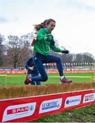 9 December 2023; Aoife O'Cuill of Ireland during a course inspection and training session ahead of the SPAR European Cross Country Championships at Laeken Park in Brussels, Belgium. Photo by Sam Barnes/Sportsfile